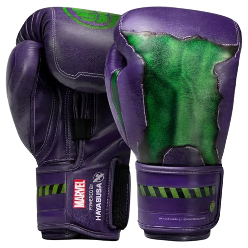 Hayabusa Marvel Hero Elite Boxing Gloves | Sparring and Training, Muay Thai Kickboxing, Fight Ready, Licensed Design, Padded Knuckle, 10oz 12oz 16oz, Men and Women - color: Hulk, size: 10oz