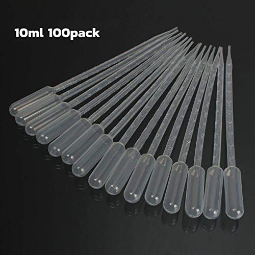 100PCS 10ml Transfer Pipettes Disposable Calibrated Liquid Dropper Plastic Pasteur with Graduated for Science Laboratory