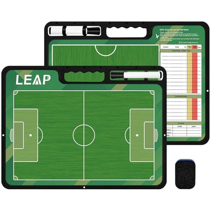 Coach Board Premium Tactical Clipboard Two Sides with Full & Half Court Dry Erase Marker Board for Basketball, Baseball, Soccer, Football, Hockey - color: Hand Held-Soccer Board