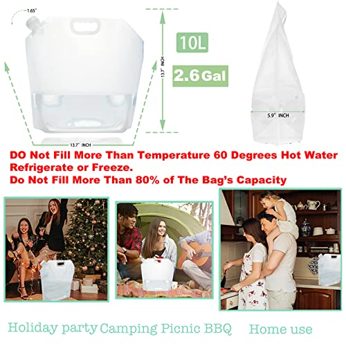 21 Gallons (8 pcs, 2.6 Gallons Each), Water Storage Containers, Foldable Water Bag, BPA-Free, Premium Collapsible Water Jug, and Water Containers, for Camping, Hiking, Emergency Water Storage