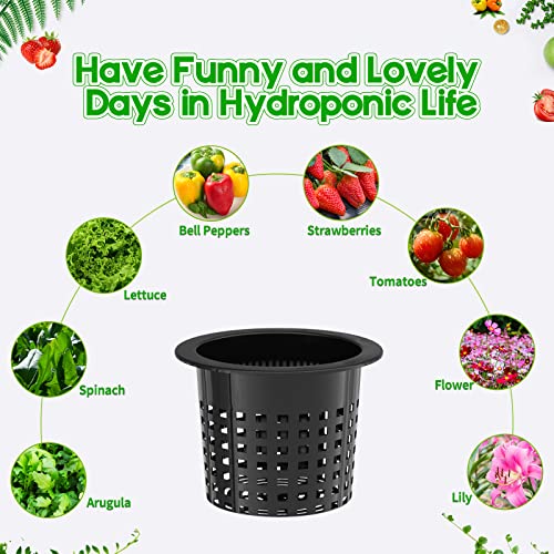 6 Inch Net Cups (12 Pack), Net Pots for Hydroponics, Orchids Mesh Baskets Pots Heavy Duty Hydroponics Supplies with Wide Lip - size: 6 Inch