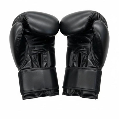 Boxing Gloves for Men, PU Leather MMA Sparring Gloves for Muay Thai & Kickboxing with Wrist Support, Heavy Bag Training - color: Black