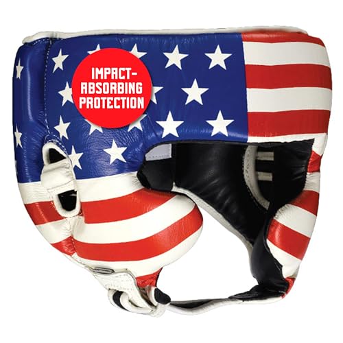 Ringside Competition-Like Boxing Headgear with Cheeks - color: USA Flag, size: Small