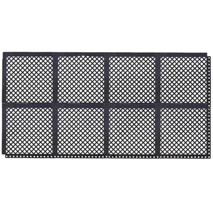 Interlocking Rubber Floor Mats 21”x21” 8 Pack - Open Grid Drainage Tiles, Non-Slip for Deck, Patio, Pool, Garage & Wet Areas