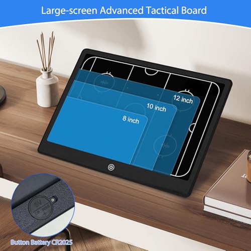 Electronic Hockey Coaching Boards – 16 inch LCD Hockey Coaching Board, Portable Erasable Pro Strategy Board for Training Teaching Competition Command,Tactical Drawing Tablet Coach Gifts - Black