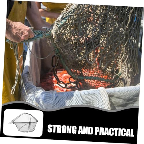 POPETPOP Detachable Fishing Net Head Replacement for Fish Catching Basket Stainless Steel Solid Frame with Portable Lightweight Net for Removal and Fast Water Drainage
