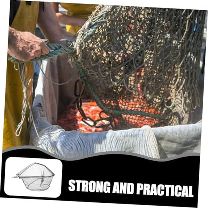 POPETPOP Detachable Fishing Net Head Replacement for Fish Catching Basket Stainless Steel Solid Frame with Portable Lightweight Net for Removal and Fast Water Drainage