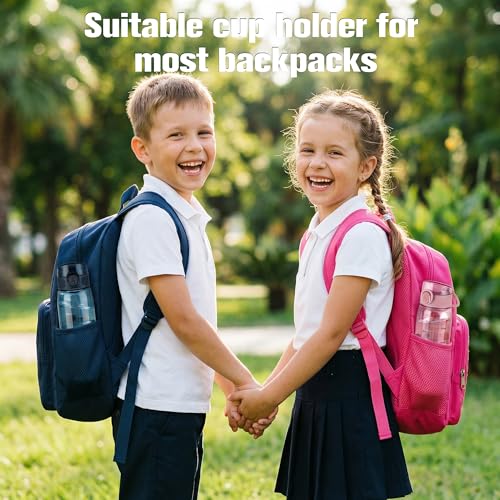 GOPPUS 20oz Kids Water Bottle with Time Marker & Handle, Tritan BPA-Free, Reusable Leakproof Anti-Dust Everyday, Clear Kids Water Bottles For School,Car Travel, Gifts Boys Girls(Navy Blue) - color: Navy Blue