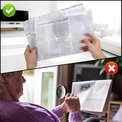 Didiseaon 4 Pcs 3X Magnifying Sheet for Reading 11.81 X 8.26 Inch Large a4 Page Magnifier for Seniors Reading Books Writing Drawing Portable Transparent Lens for Outdoor Use