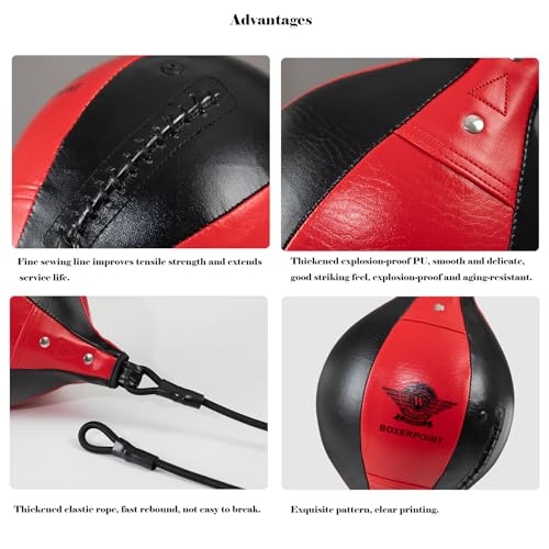 Boxing Double End Punching Ball Striking Punching Bag Kit, Speed Striking Reflex Kit with Bungee Cords Perfect for Reaction, Agility, and Hand Eye Coordination Training