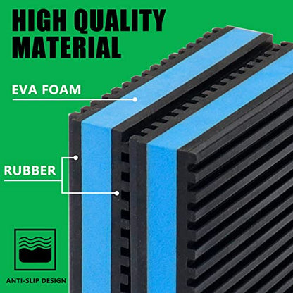 Anti Vibration Pads, 6" × 6" × 7/8" Heavy Duty Ribbed Rubber Anti Vibration Isolation Pads with EVA Center Layer for Air Compressor, Air Conditioner Unit, HVAC, Treadmill - size: 6" × 6" × 7/8"