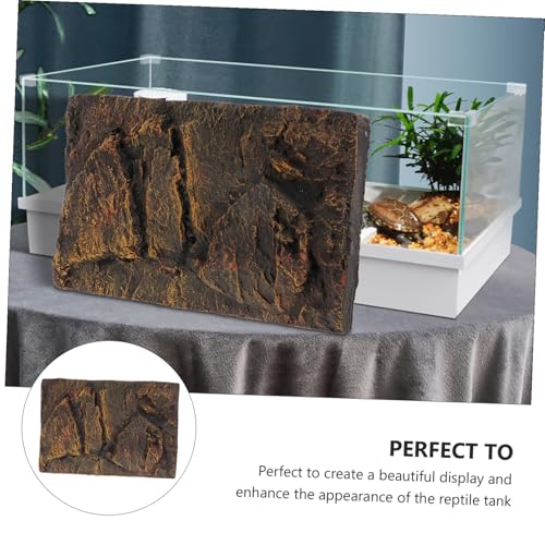 POPETPOP 3D Bearded Dragon Tank Background Rock Terrarium Background, Reptile Terrarium Decoration 3D Background Board Fish Tank Lifelike Board (PU62-3) Reptile Tank Decoration Custom Pictures