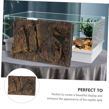 POPETPOP 3D Bearded Dragon Tank Background Rock Terrarium Background, Reptile Terrarium Decoration 3D Background Board Fish Tank Lifelike Board (PU62-3) Reptile Tank Decoration Custom Pictures