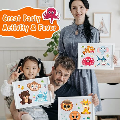 48 Sheets Make-a-Face Animal Stickers Mix and Match for Kids Party Favors Supplies Activities Crafts - style: Mixed Animals