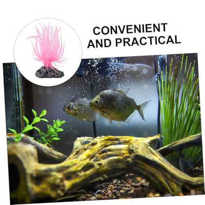 balacoo Artificial Reef Decor Aquarium Accessories Soft Fake Coral Ornament with Base for Stable Fish Tank Decoration
