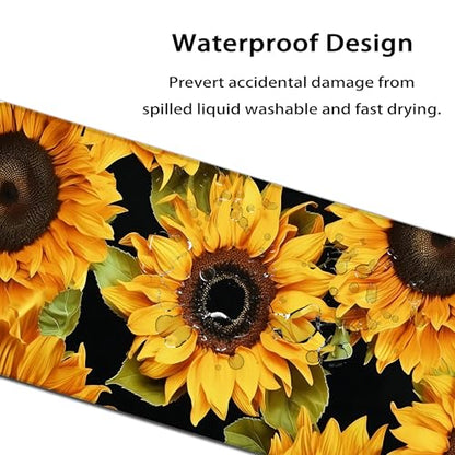 35.4 x 15.7 in, XXL Large Mouse Pad for Desk, Extended Keyboard Mouse Mat for Computer Office, Big Laptop Mouse pad, Gaming pc-Sunflower - color: Sunflower on Black