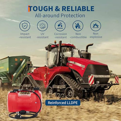 3 Gallon Marine Portable Tank Outboard Boat Transfer Tank with Line l-Shaped Handle Easy to Carry 14.1*11.2*9.8 Inch - size: 12 L