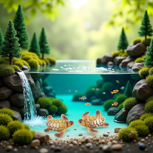 Jowxsx 2Pcs Micro Landscape Mini Turtle Resin Miniature Figurines Ornament for Aquarium Garden Bonsai Home DIY Decoration