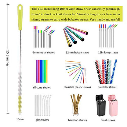 ALINK 8-Pack Bottle Cleaning Brush Set - Long Bottle Cleaner for Washing Beer/Wine Narrow Neck Bottles, Hummingbird Feeder, Sport Well, Plus Kettle Cleaner, Straw Brush