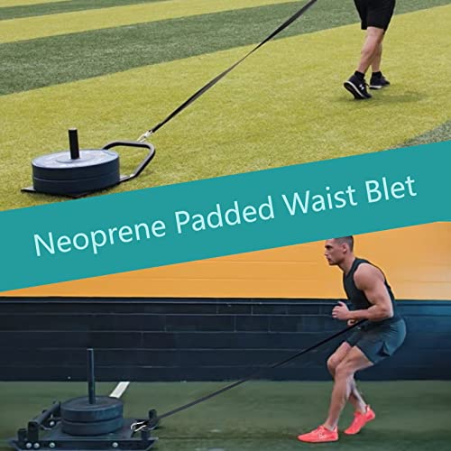 Weighted Training Waist Belt for Pulling Sled and Tires,Weight Sled Pulling Strap,Sled Trainer Pull Leash of Sled Harness,Pulley Strap for Strength Speed Agility Training - style: Waist Belt