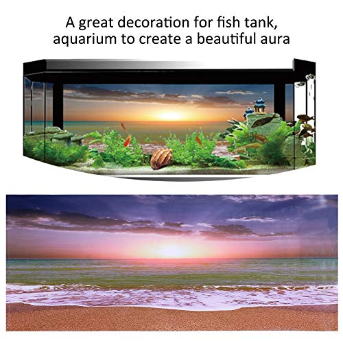 Aquarium Fish Background, Fish Sticker Picture Background Sticker, 3D Effect Adhesive Underwater World Poster, for Aquarium Fish Decoration