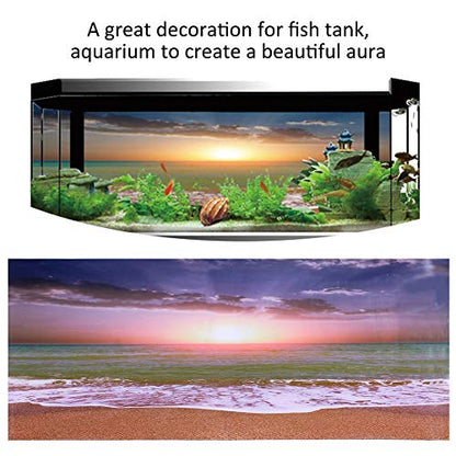 Aquarium Fish Background, Fish Sticker Picture Background Sticker, 3D Effect Adhesive Underwater World Poster, for Aquarium Fish Decoration