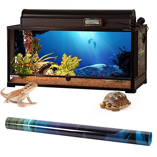 NIMOSA 3D Fish Tank Background Backdrop Univeral Aquarium Decorative Paper - Deep Sea Coral Rocks Aquarium Background Poster PVC Self Adhesive Fish Tank Decor Landscape,42x30cm