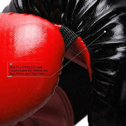 Revgear Pinnacle Boxing Glove | Entry Level | Comfortable & Stylish - color: Red/Black, size: 14OZ