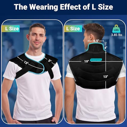 Comfytemp Large Ice Pack for Neck Shoulders Upper Back Pain Relief, Black - color: Black, size: Large