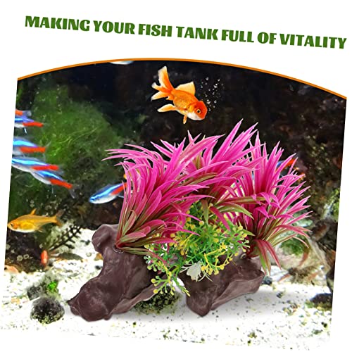 GALPADA Desktop Aquarium Grass Decor Artificial Water Grass for Fish Tank Decoration Premium Simulation Aquatic Plant Accessory for Use