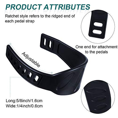 2 Pairs Exercise Bike Pedal Straps, Widened Straps 2.24 x 12.99 in | Adjustable Buckle, Non Slip Grip, for Exercise Cycle Home or Gym, Secure Foot Hold
