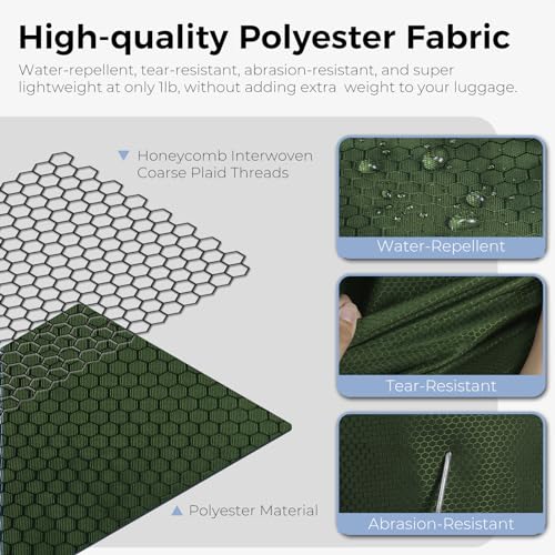 Fmeida 65L Duffle Bag Foldable Travel Duffel Bags for Men Women Travel Bag - color: Glossy Green