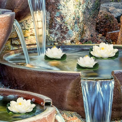 Healifty Artificial Floating Foam Lotus, Simulation Water Plants Ornament Lily Pad for Patio Pond Pool Aquarium Decor 6pcs