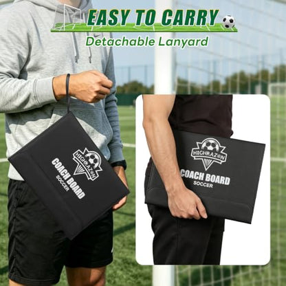 Soccer Coaching Board, Magnetic Soccer Clipboard for Coaches, Foldable Board with Dry Erase Marker - style: Soccer-A