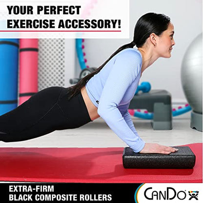CanDo Black Composite High-Density Roller, Half-Round, 6"" X 36 - size: 6" x 36", style: Half-Round