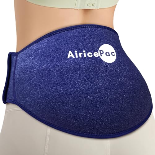 AiricePac Ice Pack for Back Pain Relief, Reusable Gel Lower Back Wrap, Cold Compress Therapy for Waist Lumbar Injuries, Sciatic Nerve, Herniated or Degenerative Disc, Coccyx, Tailbone Pain Blue - style: BACK ICE PACK