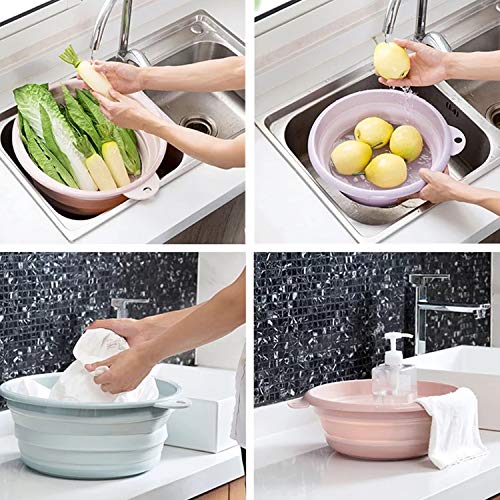 2Pack Collapsible Wash Basin Collapsible Dish Tub Portable Sink,Space Saving for Dishing, Fruit, and Camping, Hiking and Home
