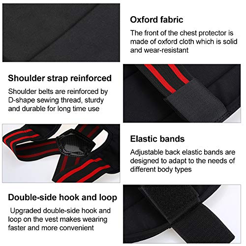 Taekwondo Chest Guard Karate Chest Protector Boxing Chest Protector Karate Sparring Gear for Adults (L) Suitable Height 160 ~ 175cm