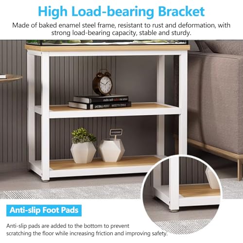 Fish Tank Stand,27.6" Tall Tropical Fish Tank Stand Cabinet - Heavy-Duty Baked Steel Frame, Ideal for Terrariums, Living Room & Bedroom Storage Rack, Home Office Organizer