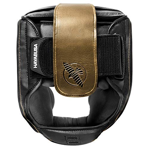 Hayabusa T3 Adjustable MMA Headgear - color: Black/Gold, size: Large