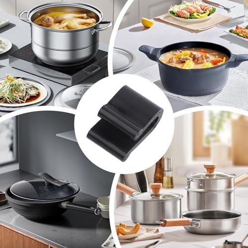 8PCS Oven Lid Protector Clips, Plastic Cookware Protector Clips Multifunctional Pot Lid Bumpers Lifters, with Secure Fastening for Most Cooking Utensils Outdoor or Oven Use