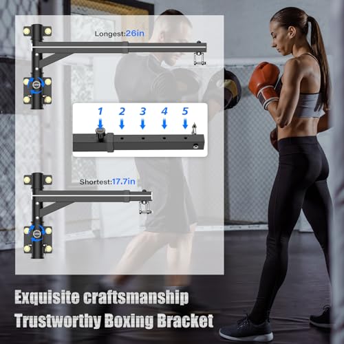 BaiYuan Heavy Bag Hanger - Adjustable Wall Mount Punching Bag Hanger - size: W:17"-27"