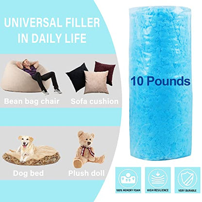 DR.DUDU 10lbs Pillow Stuffing for Couch Pillows Bean Bag Filler (Pack of 3) - size: 10lb (Pack of 3)
