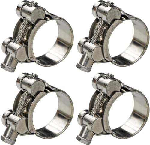AKIHISA T-Bolt Hose Clamp,64-67mm OD Range 304 Stainless Steel Pipe Strap Clamp, Adjustable Heavy Duty Tube Clamp (4Pack, 2.52"" to 2.64"") - size: 64-67mm