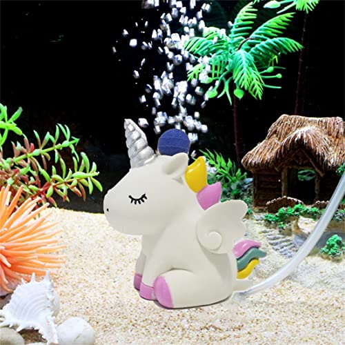 Aquarium Unicorn Air Bubble Maker Decor, Resin Unicorn Air Bubbler with Fixed Air Bubble Stone, Increase Oxygen, Great Landscape for Fish Tank Scenery Decor Ornament Betta Shrimp Tank