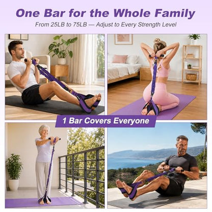 Foot Pedal Resistance Band with Handle, Upgrade Full Body Workout for Men & Women, Core Abs Legs Glutes Arms, Pilates Strength Training Home Gym Equipment