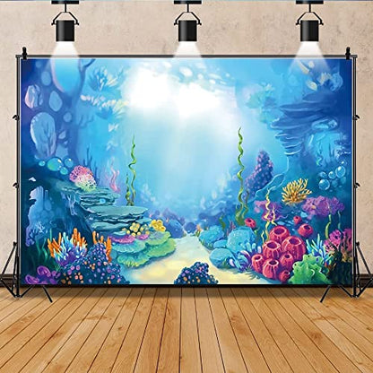 Yeele 12x8ft Under The Sea Backdrop for Photography Wonderland Underwater Background for Kids Children Birthday Party Ocean Theme Baby Shower Photo Booth Studio Decorations Cake Table Banner Vinyl