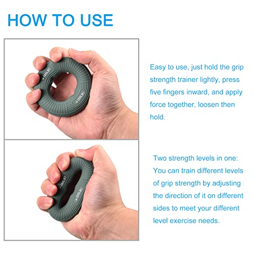 uxcell Hand Grip Strengtheners, 3.07" 40-50 Lbs Silicone Rings Green - color: Green