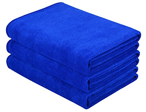 HOPESHINE Gyms Towels for Men & Women Microfiber Exercise Fitness Home Absorbent Sweat Yoga Towels Sports Towels Soft Fast Drying 16inch x32inch 3-Pack - color: Dark Blue 3-pack