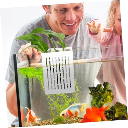 UKCOCO 2pcs Live Plant Aquarium Supplies Planting Baskets Fish Tank Plant Pots Sturdy White Easy Drainage